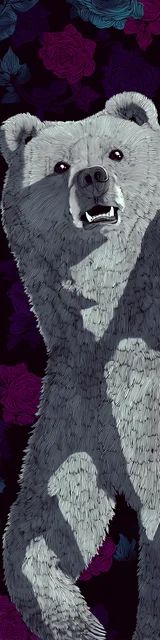 Free bear bookmarks for adults featuring a polar bear with a stunned expression